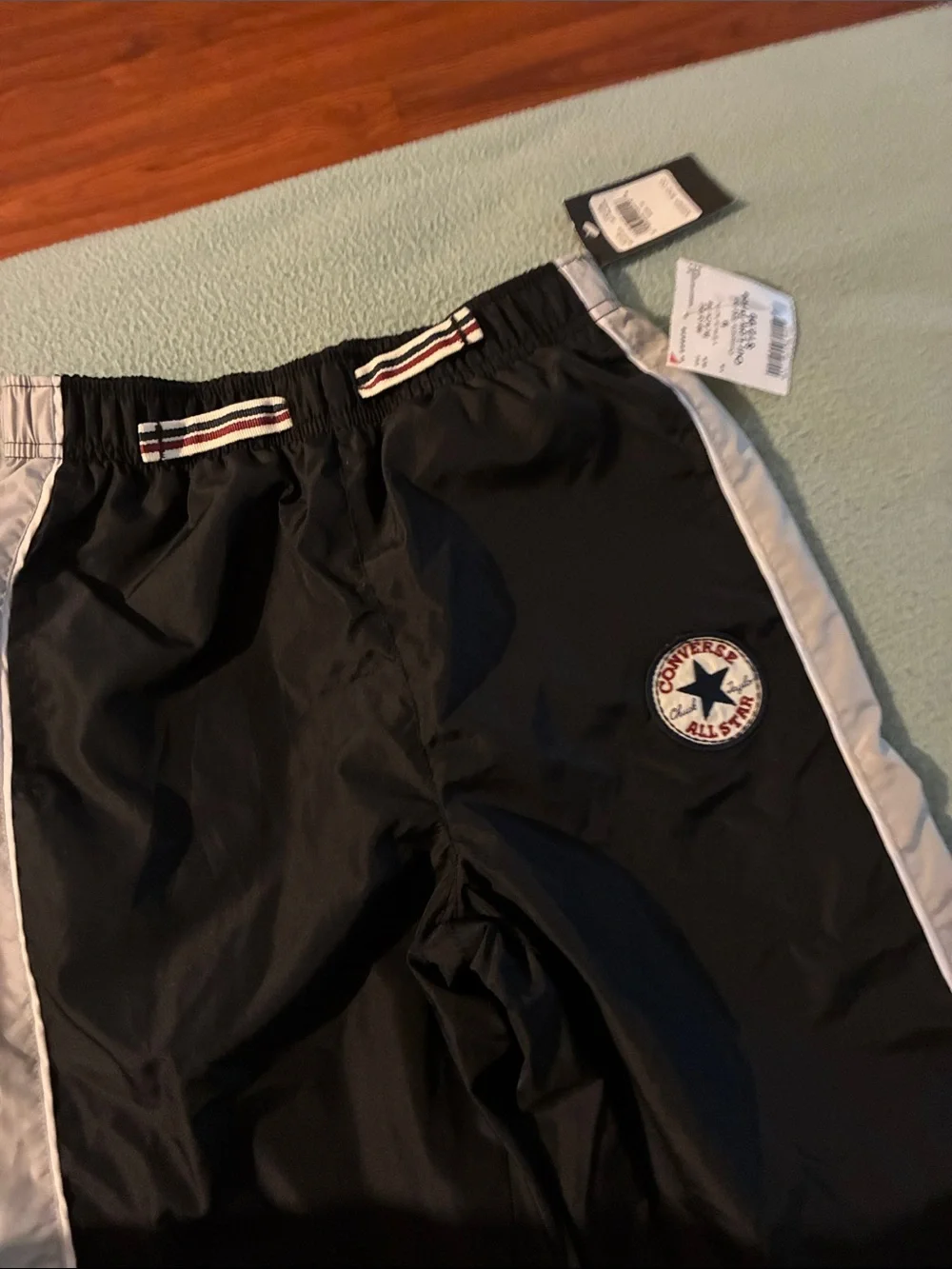 Converse Black Joggers with White Side Panels and Patch